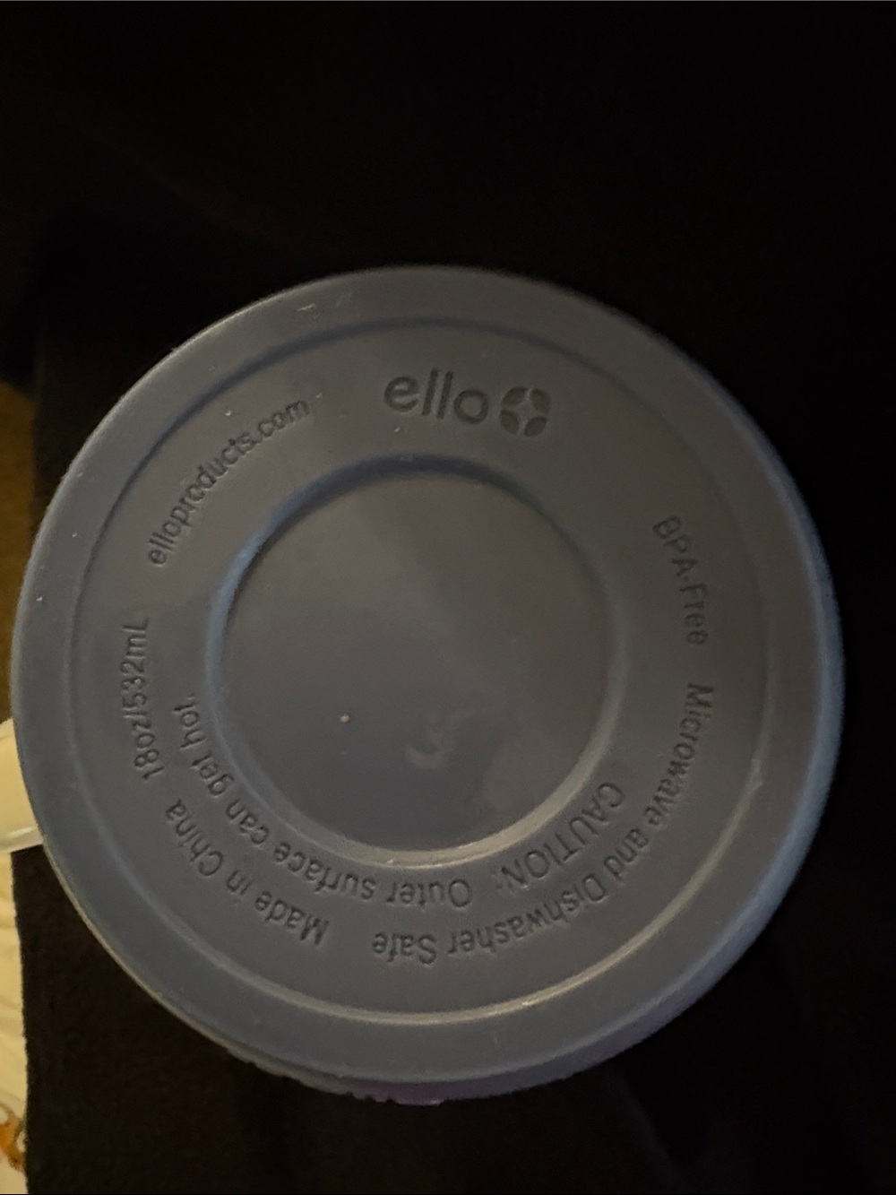 Ello Jane Ceramic Travel Mug Cream and Blue 18 oz - Picture 7 of 9